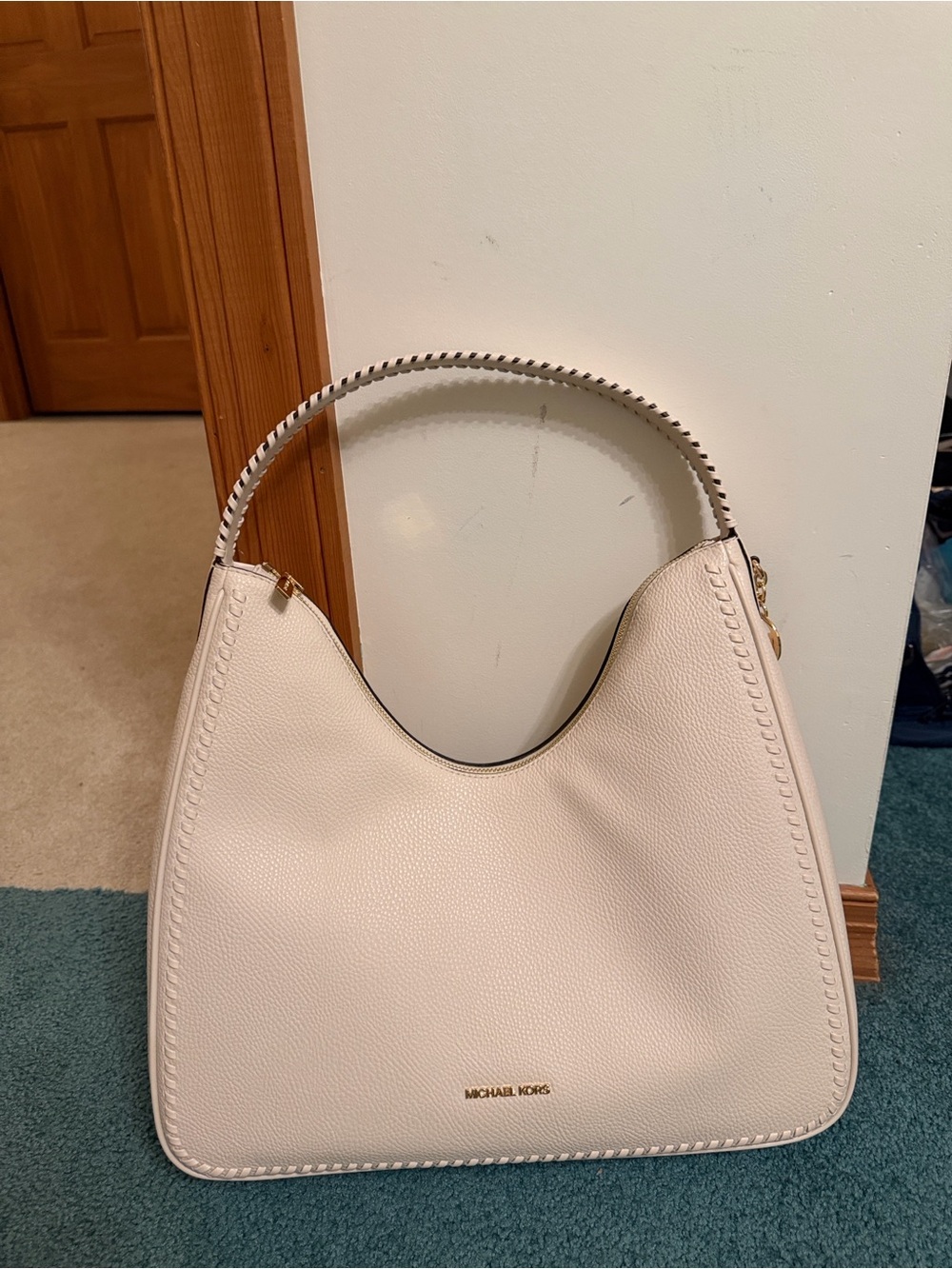 Michael Kors Ivory Nayla Hobo Shoulder Bag